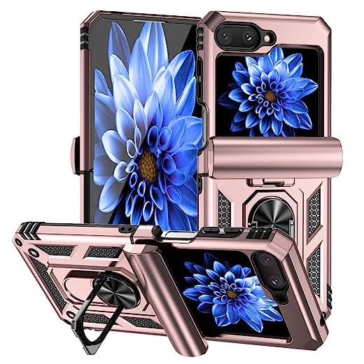 Capa para Samsung Galaxy Z Flip 5 / Z Flip5 Capinha Case - com suporte para telefone - Rosa