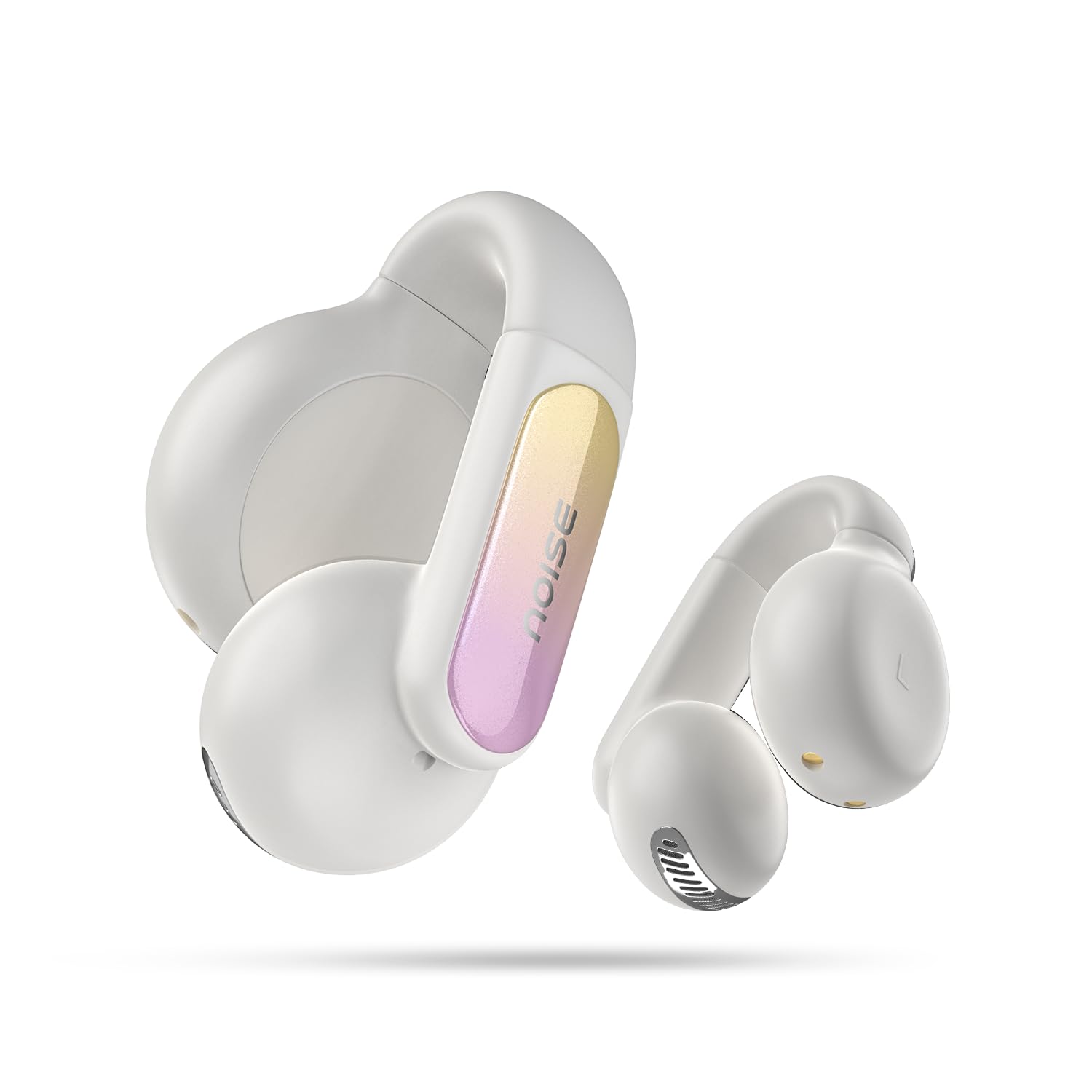 Noise Newly Launched Air Clips 2 Wireless Open Ear Earbuds with Clip Design, AirWave™ Technology,Up-to 40H Playtime, Dual Device Pairing, Quad Mic with ENC,12mm Driver,BTv5.3 (Frost Ivory)