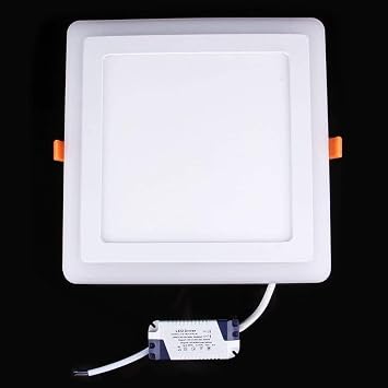 Double Color LED Panel Light RGB Color Double Square Panel Light Size 18W white light + 6W RGB