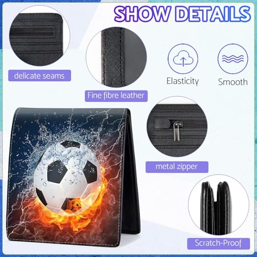 Image of Boys Wallet for Teens, Cool Kids Wallet Soccer for Boys Ages 8-10 9-12 11-15, Funny Leather Bifold Rfid Blocking, Coin Pocket Id Window for Teen Men Youth Guys Birthday Christmas Gifts