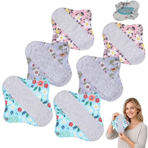 6 PCS Reusable Incontinence Pads, Reusable Incontinence Pads