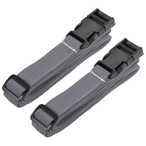 Image of MECCANIXITY Utility Strap with Buckle 1x98 Inch Polyester Quick Release Adjustable Belt for Travel Outdoor Bag Luggage Packing (Gray, Pack of 2)