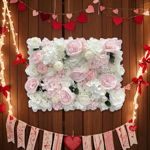 Mur de fleurs en soie rose pour masquer un mur abîmé facilement - 8