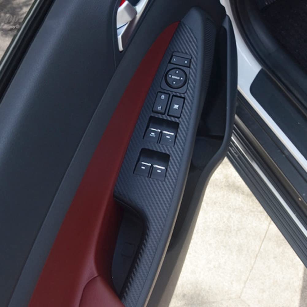 カーボンファイバー 4X ウインドウ スイッチ パネル カバー トリム 適用: シボレー/CHEVROLET ブレイザー 2019 2020 2021 ブラック AL-SS-0664 AL カーボンファイバー 4X ウインドウ スイッチ パネル カバー トリム