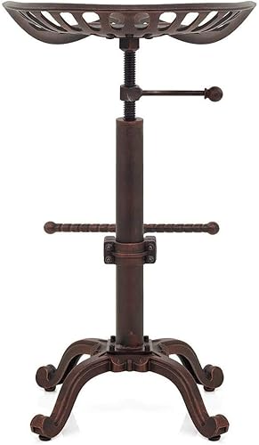 Miniatura 6 de Taburetes de bar industriales, asiento giratorio para tractor, altura ajustable, 23-31 pulgadas, silla de comedor para isla de cocina
