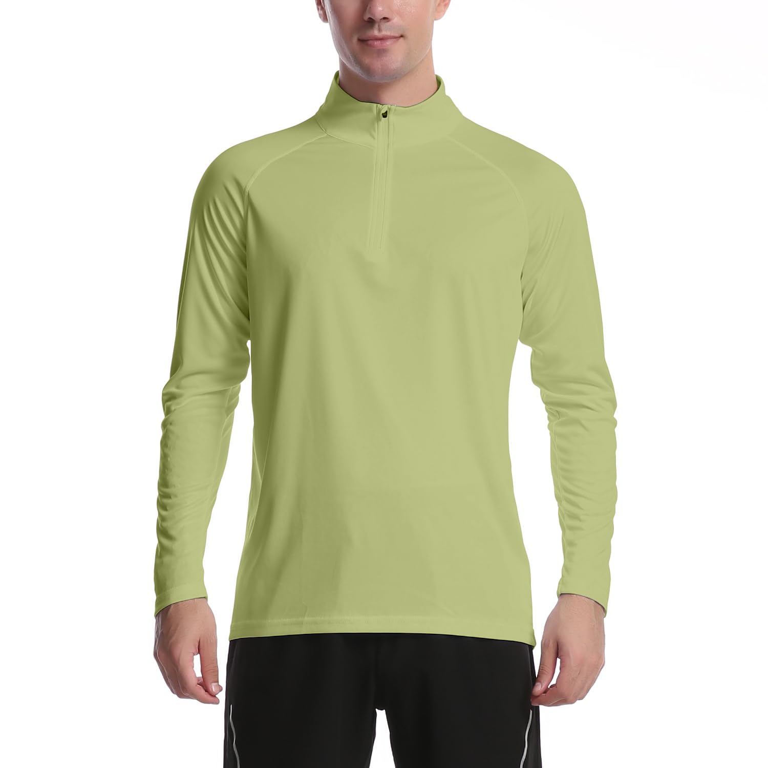 DAYOUNG Mens Zip Pullover UPF 50+ Sun Protection Long Sleeve Hiking Fishing Outdoors Performance T-Shirt