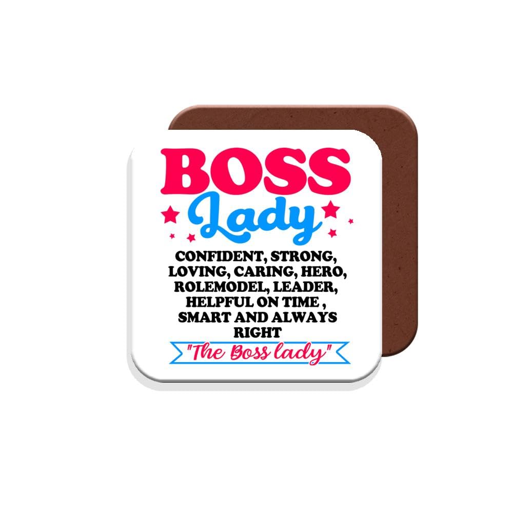 Muggz Women's Coaster Funny Novelty Boss/Manager Work Gift - Boss Lady - Giftset - Made By In The Uk