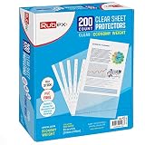 Rubex Sheet Protectors 8.5 x 11 inch Clear Page Protectors Plastic Sleeves Reinforced 11 Hole fit fo