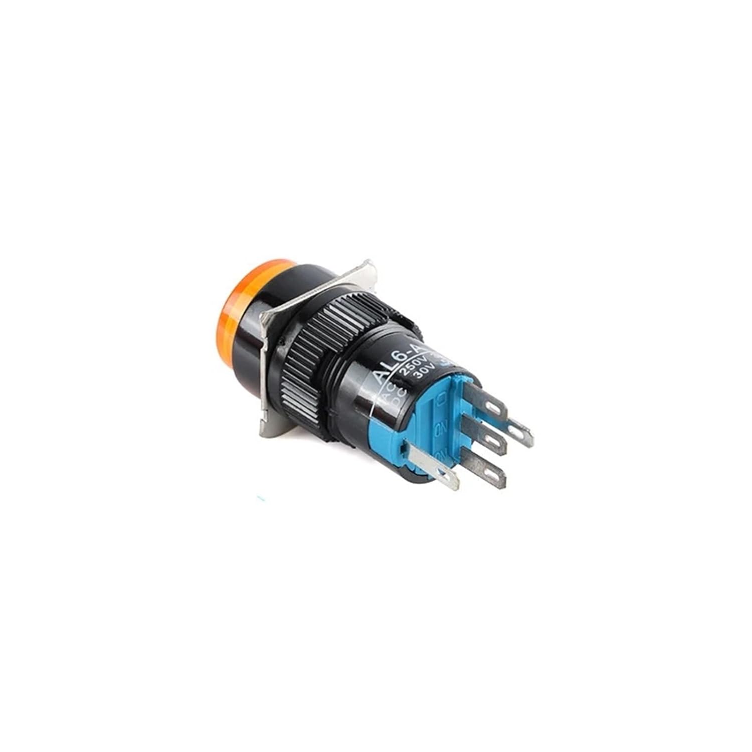 LA16 Series AL6/AB6-A/M Push Button Switch 16MM 3/5Pin Lock/Self-Reset Round with/Without Light 220V/24V Button Switch Momentary(Lock 220V Green)