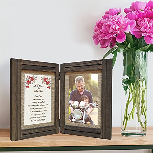 Gifts For Dad From Daughter Or Son - A Prayer For My Dad Poem - Double 5X7 Hinged Picture Frame - Best Gift For Fathers Day, Birthday, Christmas, Valentines Day, Father Of The Bride Or Groom - From Adult, Kids, Or Baby #TOP5