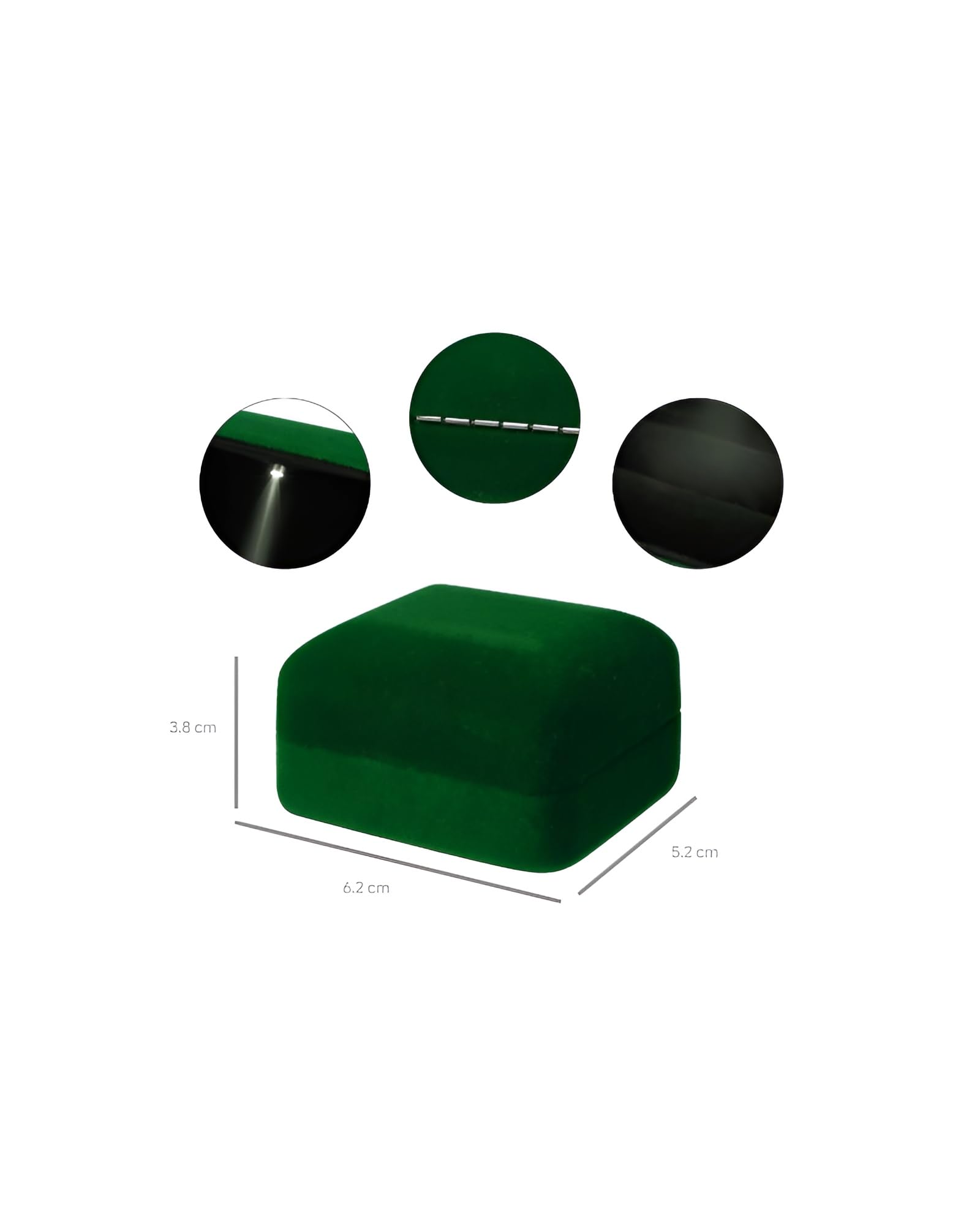 Sollbry Scatola porta-anello in velluto, con luce LED, a forma di cuore