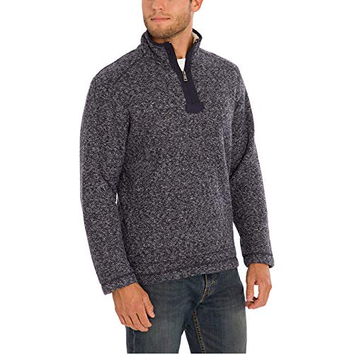 Orvis Men's Brighton Quarter Zip Sweater (XXL, Navy) at Amazon