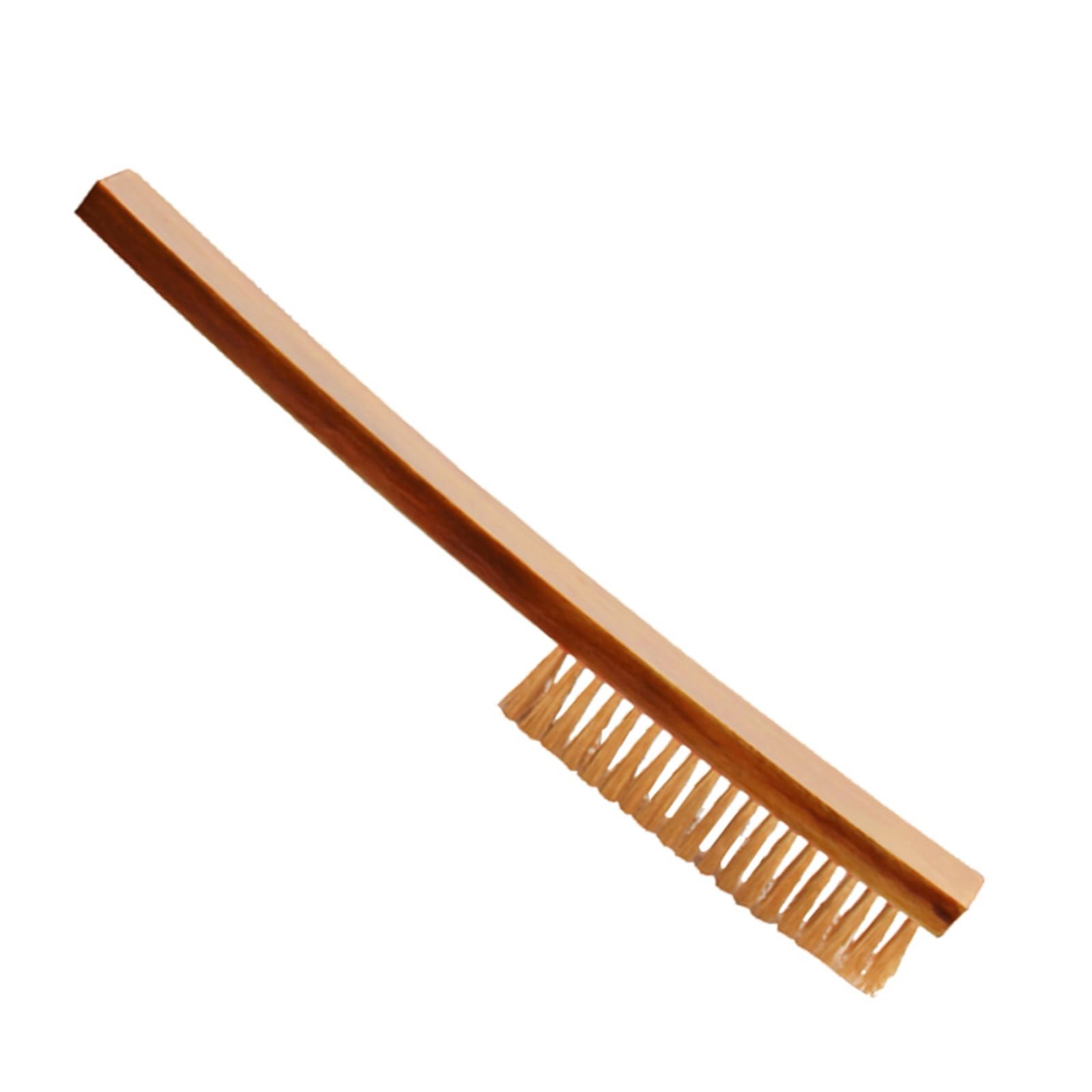 WEDO Szczotka z brązu fosforowego, druciane szczotki do drapania z drewnianym uchwytem 35,5 cm, miękka szczotka druciana z mosiądzu do czyszczenia rdzy metalowej, spawów, wytrzymałych drutów, szczotki