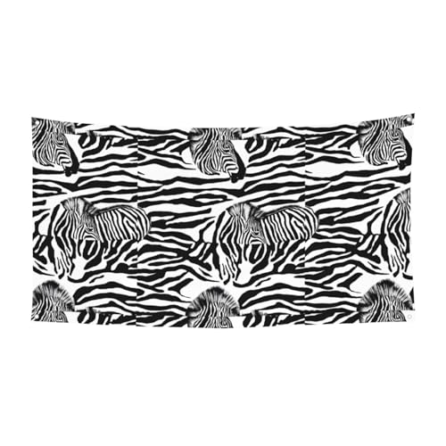 MINDBBDFJ Zebra Prints Print Banners And Signs For Outdoor/Indoor,Personalized Banner Customizable Parties Halloween Banner (180x90cm)