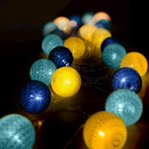 6cm Guirlande Lumineuse Boule Coton, DOTBUY Decoration Noël, LED Guirlande Lumineuse à Piles, Enfant, Chambre Mariage jardin Sapin de Noël Décorations...