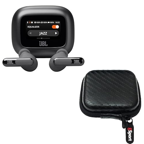 JBL Live Beam 3 True Wireless Noise Cancelling Earbud Bundle with gSport Case (Black)