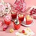 Sliner 12 Pack 5 oz Valentine's Day Heart Shaped Dessert Cups with Lids and Spoons Plastic Dessert Container Heart Shaped Bowls Disposable Parfait Pudding Shooter for Valentine Wedding Party (Red)