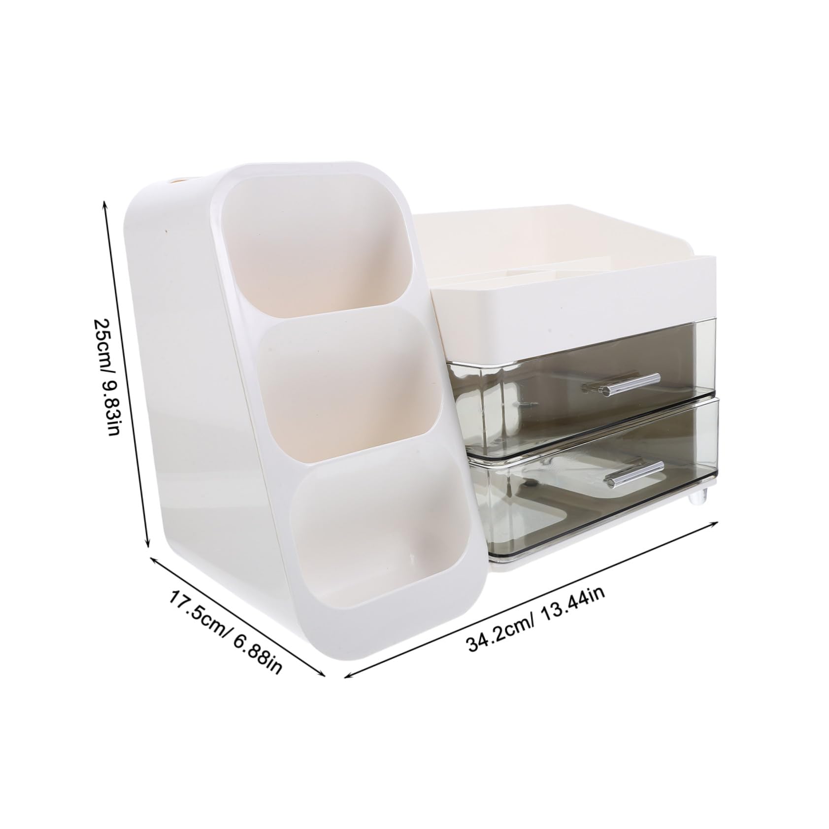 MAGICLULU Multifunktionaler Kosmetik Organizer mit Großer Kapazität Weißer Aufbewahrungsbox für Make-up Lippenstifte und Hautpflege für Schminktisch Schlafzimmer und Badezimmer