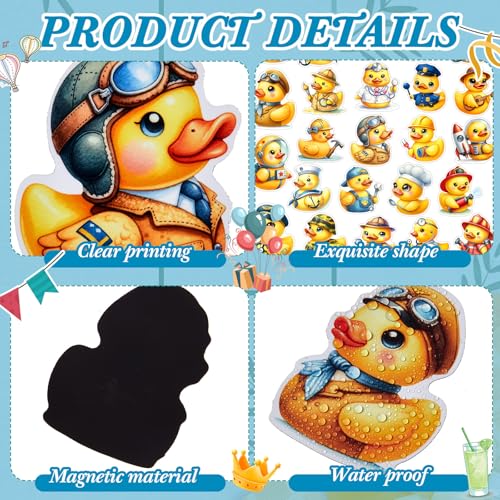 24 imanes decorativos de patito amarillo divertidos para puerta miniatura 5