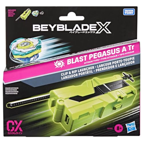 image for Beyblade X Blast Pegasus A Tr Clip & Rip Launcher with Takara Tomy Att