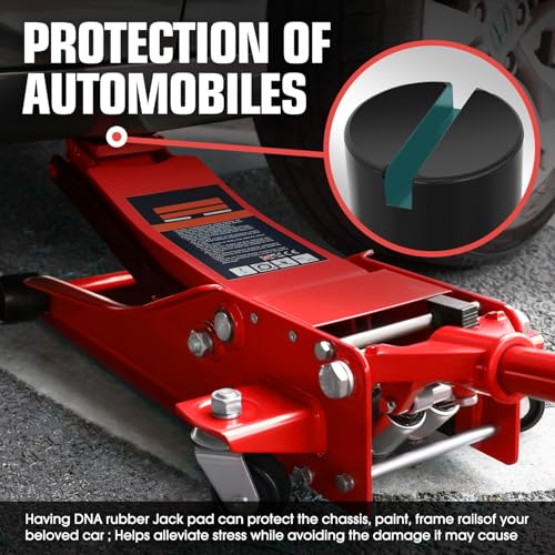 Image of DNA Motoring 2pack Floor Jack Rubber Pad, Slotted Frame Rail Protector, Car Lifting Pads Universal Jack Pad Adapter for Floor Jack, TOOLS-00624
