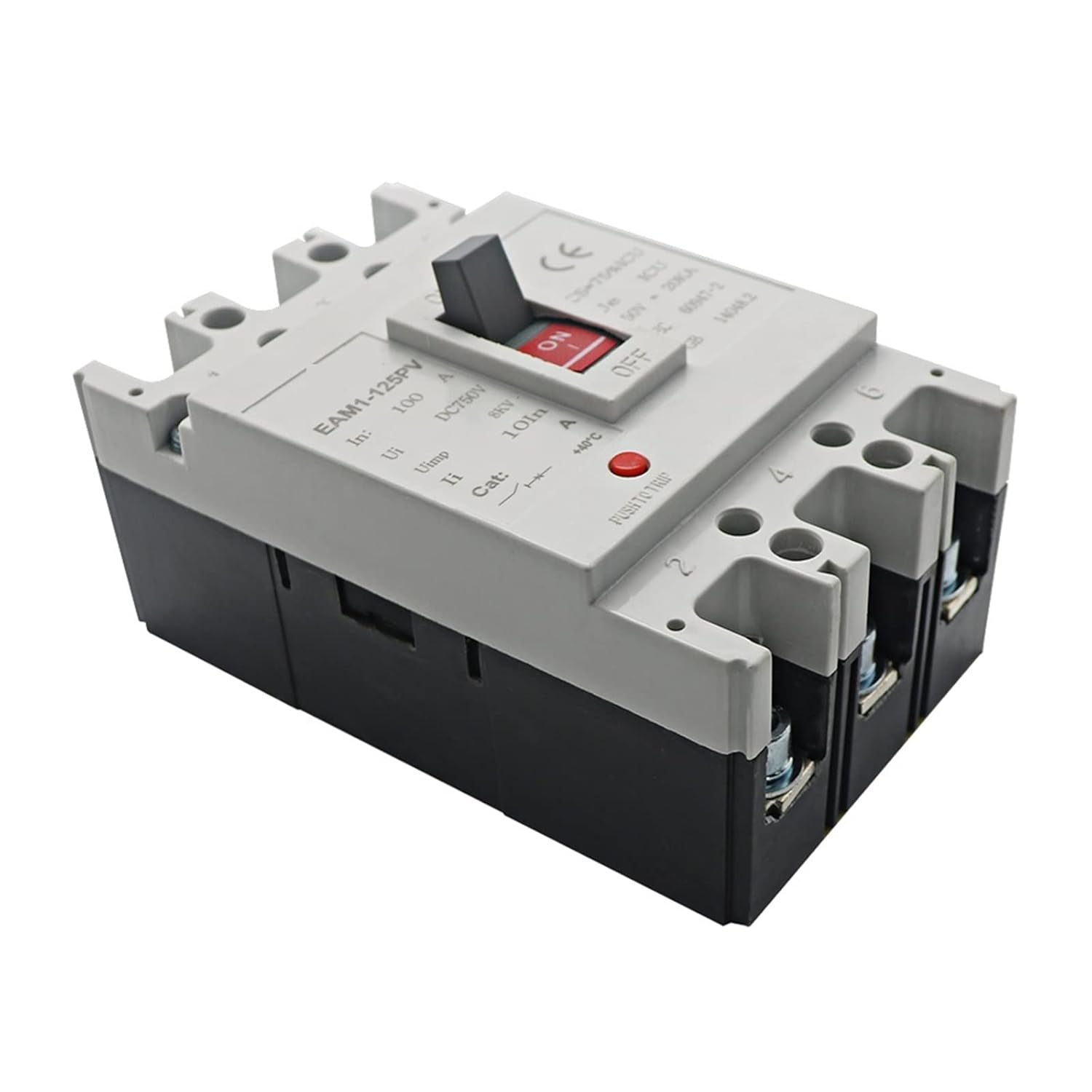 3P DC750V 63-1250A DC Solar Molded Case Circuit Breaker MCCB Overload Protection Switch Protector for Solar Photovoltaic PV 1Pcs(63A)