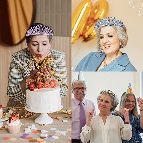 POPOYU 30 Geburtstag Krone und Schärpe,Krone 30. Geburtstag Frauen,30.Geburtstag Tiara Blau,krone 30.,30 Jahre Geburtstag Mädchen Kopfbedeckung für Geburtstagsgeschenk Partyzubehör