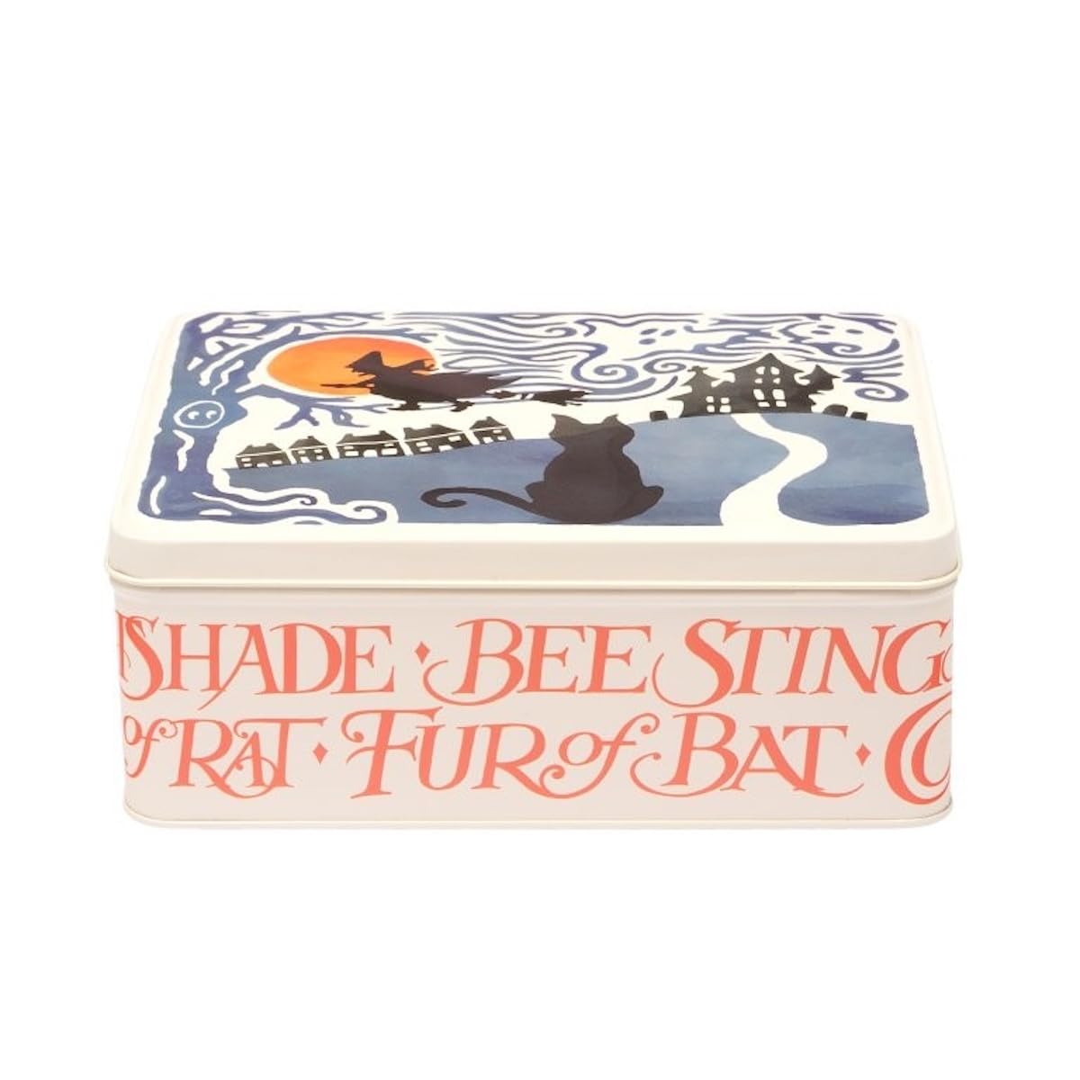Emma Bridgewater Witch and Cat Halloween Themed Rectangular Storage Tin