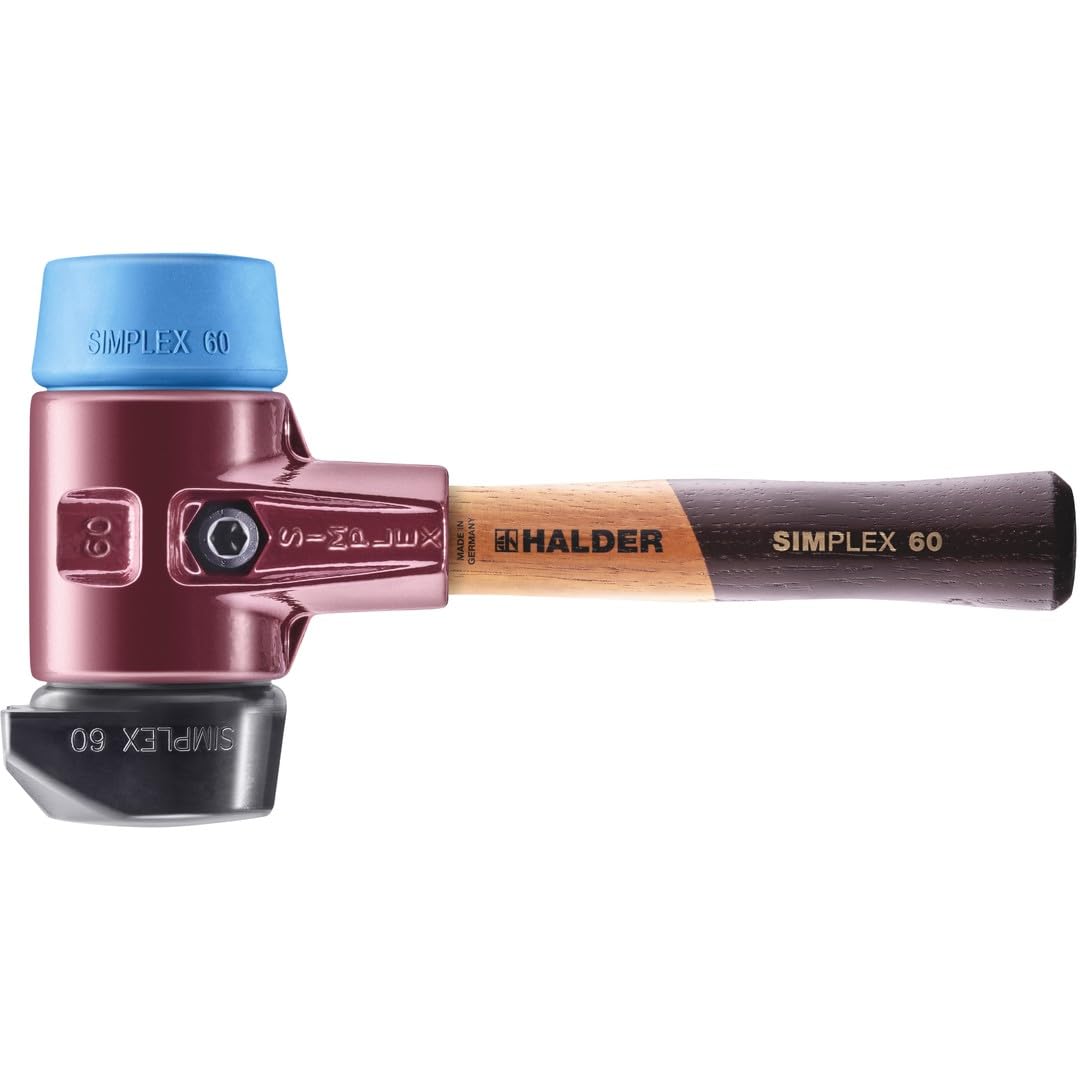 SIMPLEX 3012.262 - Martillo lento (composición de goma, con base de TPE-soft; con carcasa de hierro maleable y mango de madera extra corto de alta calidad, diámetro = 60 mm/mango = extra corto)