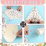 Geyoga 20 Pcs Party Cone Hats Bulk DIY Birthday Assorted Paper Cone Hats Gold Polka Dot Paper with String for Funny Kids and Adults Birthday Bridal Baby Shower Decorations, 9 Styles - Image 3