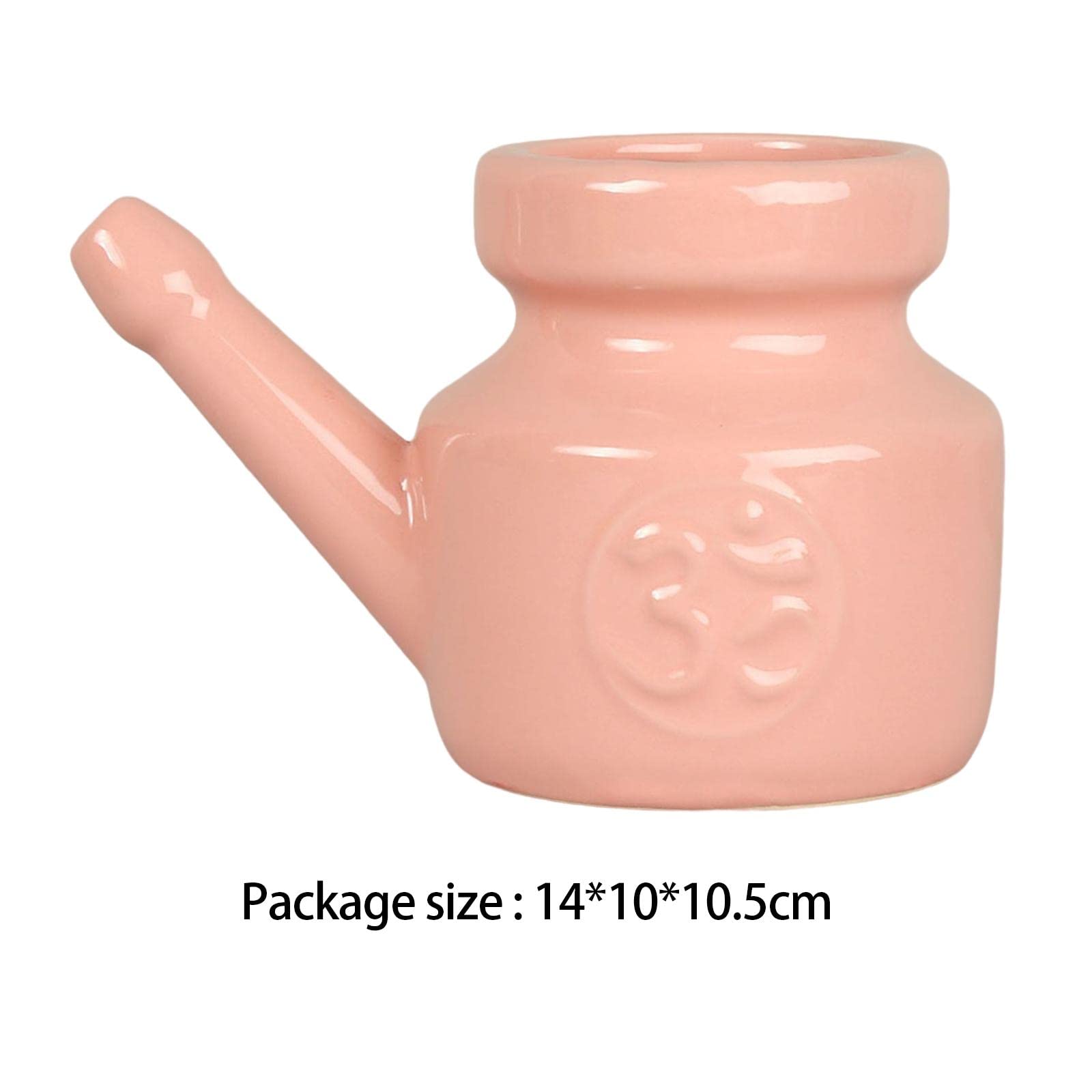 perfk Céramique Facile à Nettoyer Voyage Portable Nez Nettoyage Pot pour Nettoyage Nasal Rinçage Nasal Nez Lavage 350ml, Rose