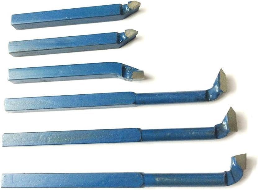 Assorts's Carbide Brazed Tool Set Of 6 Pcs For Lathe Machine- Metal Turning, Threading & Boring Engineering Hobbyists Machinists Tools (6 Mm X 6 Mm Square Shank)