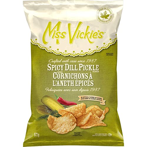 Miss Vickie's Kettle Cooked Spicy Dill Pickle Potato Chips 572G/1.25 Lbs. {Imported From Canada} #TOP9