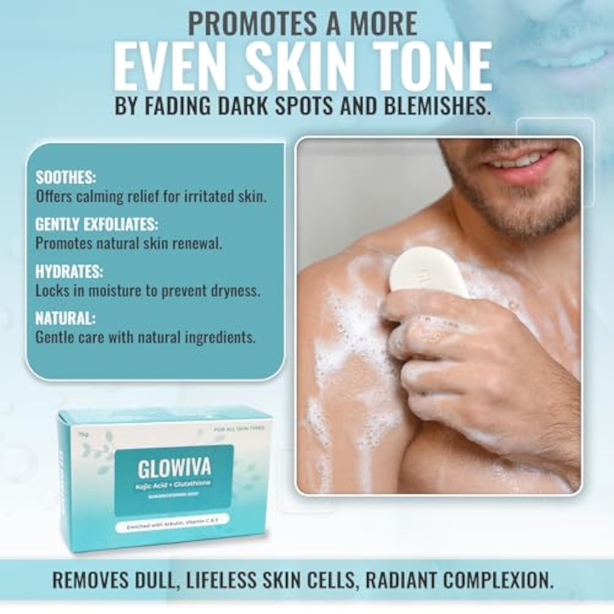 Kojic Acid + Glutathione Soap For Skin Brightening