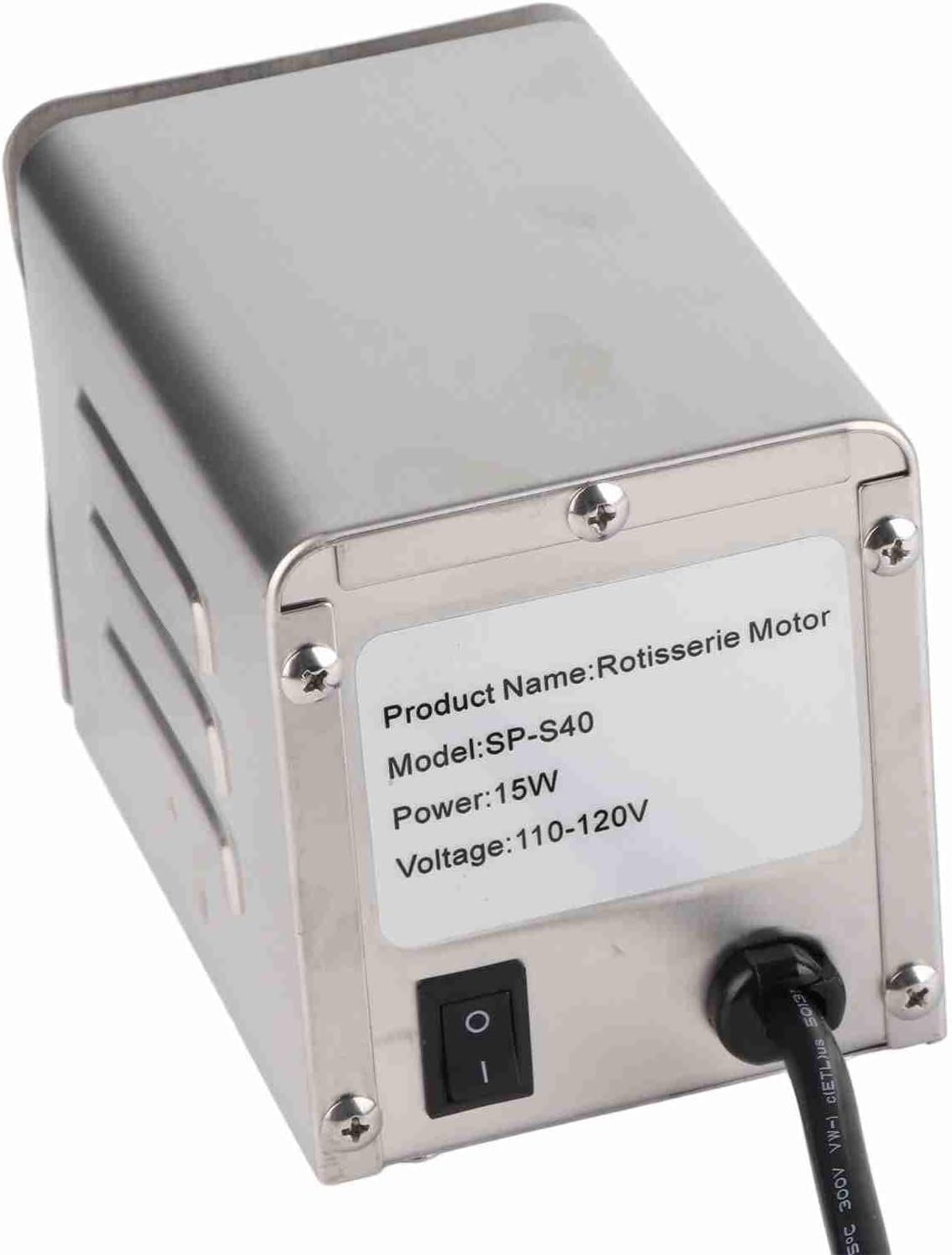 GLOGLOW Barbecue Motor, Stainless Steel BBQ Rotisserie Motor Electric Roaster Barbecue Motor Electric Roaster Replacement Part(Max Load Bearing 40kg)