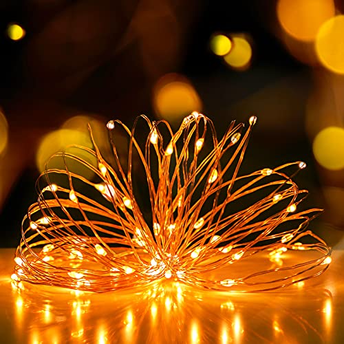 2 Pack 16ft Led Fairy Lights Battery Operated String Lights with Remote and Timer Twinkle String Lights 8 Modes Waterproof Firefly Starry Lights for DIY Wedding Party Bedroom Patio Christmas WarmWhite