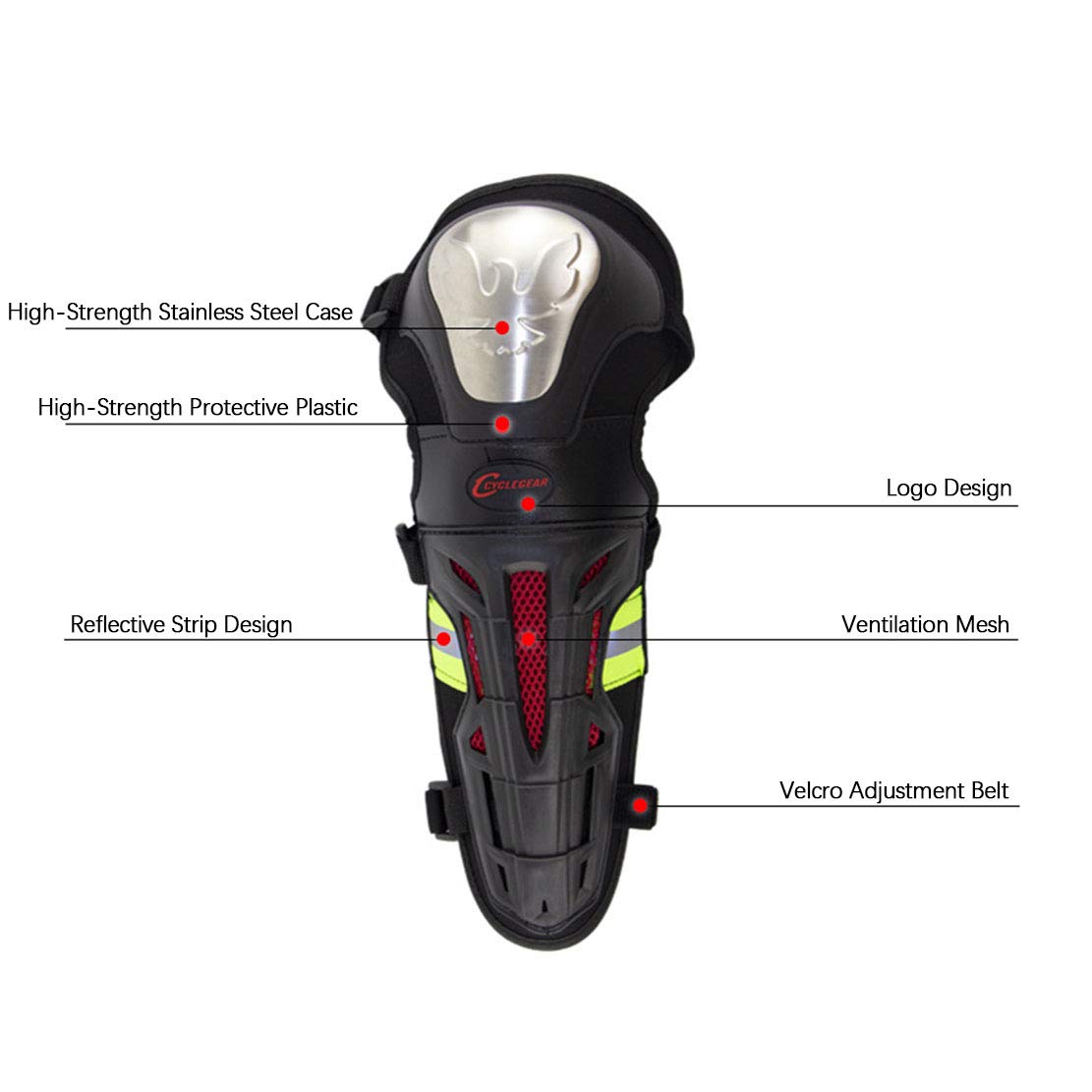 AKT Ochraniacze na kolana, łokcie MTB, kolana Long Shin Guard, wyposażenie ochronne do wyścigów, motocrossu, jazdy na deskorolce (longa, łokcie i ochraniacze na kolany)