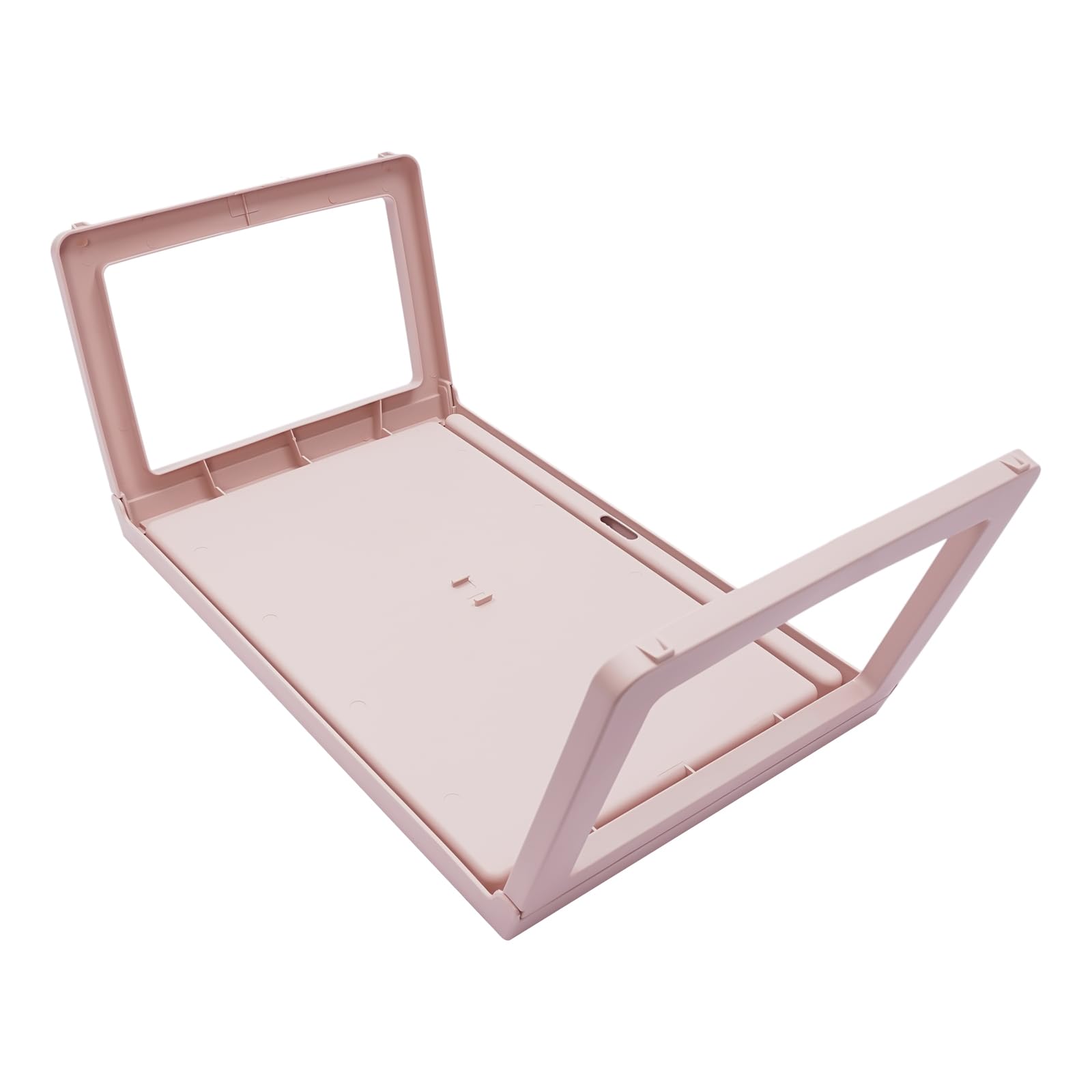 OUKANING Juego de 4 mesas plegables de plástico para cama, mesa para ordenador portátil, mesa para sofá, cama, soporte para tablet con ranura de carga, para comida, lectura, oficina en casa, plegable