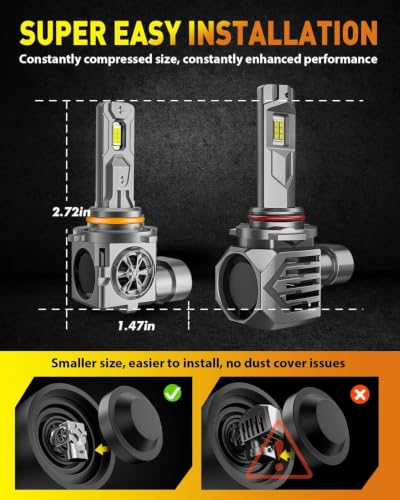 Image of Termitor 9005 9006 Bulbs Combo, 160,000LM Super Bright, 6500K Cool White, True 1:1 Halogen Size, 3-Min Installation, Built-in Cooling Fan, 85,000+ Hours Lifespan, Pack of 4
