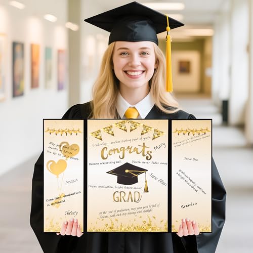 Image of Graduation Guest Book 2025 Party Decorations,Velvet Black Graduation Guest Book,Soft Touch Classic and Versatile Graduation Gifts for Her Him