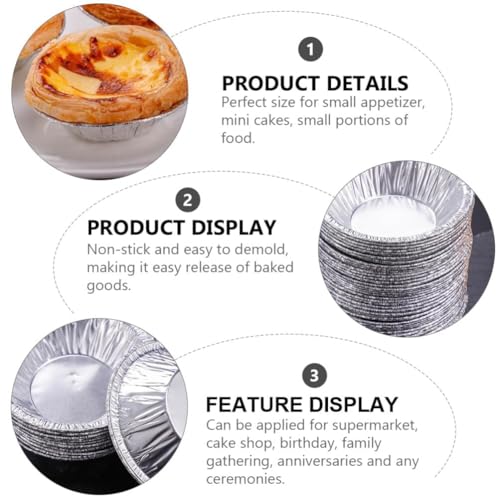 Image of PAXCOO 10pcs Aluminum foil Pie Pans for air Fryer, Round Disposable containers with Angled Walls for Tart Baking, Storing, Serving & reheating, Freezer and Oven Safe, Recyclable