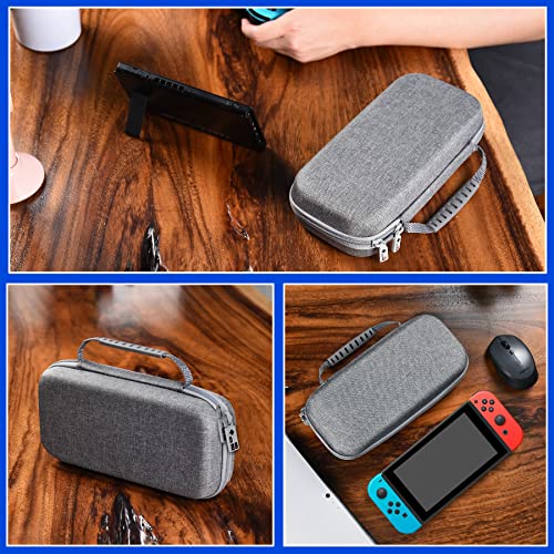 Kawaye Switch Case Compatible With Nintendo Switch, Switch Carrying Case With With 10 Games Slots, Portable Travel Hard Shell Switch Case For Game Storage Accessories, Gray #TOP5