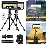 ソーラーライト 屋外 人感センサーライト ソーラー （フレキシブル三脚 &クリップ） じんかんせんさーライト 屋外 IP65防水 防犯ライト 2-in-1スタンド 800ルーメン超高輝度 360°調整可能 USB/ソーラー充電式 自動点灯消灯 玄関/駐車場/庭/廊下 停電対策(2)