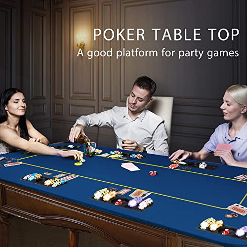 image for VIVOHOME 79 x 36 Inch Foldable 8-Player Texas Poker Card Table top Lay