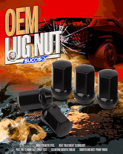 Image of 32pcs 14x1.5 OEM Lug Nuts for Chevy Silverado GMC Sierra 2500 3500, Black | 14mmx1.5 One-Piece Wheel LugNuts, 1.75 inch H 7 /8 inch Hex, Replacement 2012+ Ram 2500 3500, 8 Lug Stock Wheel GM Part No 611-236