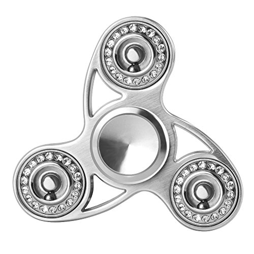 MAXAH Hand Fidget Spinner with Diamonds High Speed Alloy Gyroscope Focus Toy Stress Reducer Relieve Anxiety and Boredom,Passed The Safety Standard ASTM F963-16 Test