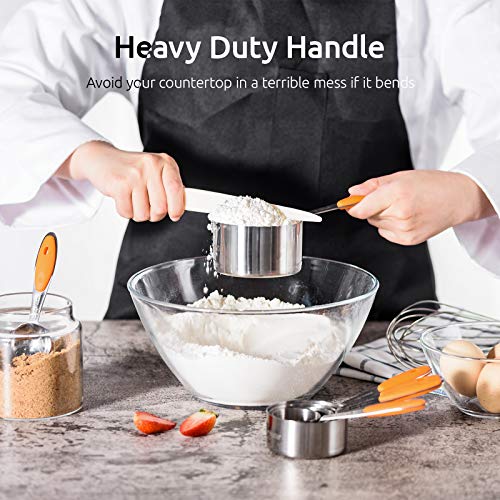 Image of U-Taste Measuring Cups Spoons Set, 18 /8 Stainless Steel, 10Pcs, Orange