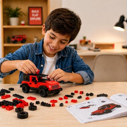 Image of GRIPZ Grid Car Building Blocks Set for Kids 6+ | DIY Construction Toy Vehicles | Educational STEM Building Kit | Creative Brick Toy Set for Boys & Girls (Nomad 4X4)