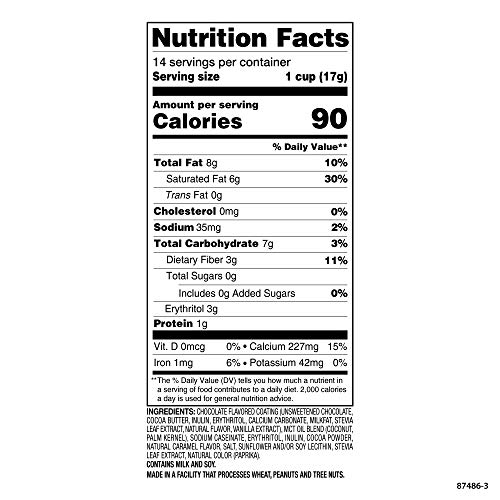 SlimFast Keto Fat Bomb Snack Cup, Caramel Chocolate, Keto Snacks for Weight Loss, Low Carb with 0g Added Sugar, 14 Count Box