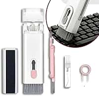 Escova Kit de Limpeza 7 em 1 para Teclado, Fone de Ouvido, Tela de Computador e Celular, Kit Multifuncional Limpador e Removedor de teclas - Qualidade Premium LNSTORE (Rosa)